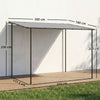 3 x 2 m Lean to Garden Pergola, Metal Frame Gazebo Pergola, Grey