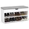 Shoe Bench Shoe Storage Rack Cabinet Organiser with Cushion Padded Seat Gckeysor
