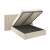 Beige Velvet Double Ottoman Bed with Wide Headboard - Iman IMN001DA