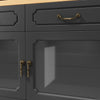 Extendable Dining Bar Table, with Storage Cabinet Cupboard & 3 Tier Spice Rack