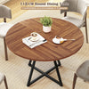 COSTWAY Farmhouse Kitchen Table 118CM Round Dining Table for 4-Brown