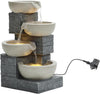 Water Feature 4 Tier Cascade LED Fountain Outdoor Garden Patio Decor Electric
