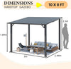 Aluminium Lean to Gazebo Outdoor Metal Harodtop Wall-Mounted Heavy Duty Pergolas