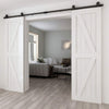 Sliding Barn Door Kit Double Door Track System Basic Black Closet Hardware 10FT