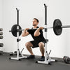 Adjust Pair of Barbell Squat Racks Stand Weight Lifting Bench Press Gym