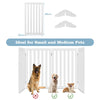 4 Panels Folding Pet Gate 89cm Wooden Dog Fence Freestanding Safety Barrier