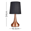 2 x Touch Table Lamps 34cm Dimmer Bedside Lights Living Room Reading Small Lamp