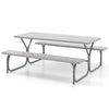 Picnic Table Bench Set 8 Person Outdoor Camping Table & 2 Benches