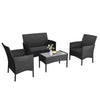 4 Seater Rattan Garden Furniture Set Patio Sofa Table Chairs Glass Outdoor