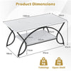 Modern Faux Marble Coffee Table with Storage Shelf