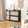 3 Rattan Doors Bamboo Shoe Cabinet Storage Cupboard Hallway Footwear Stand Rack