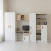Macius Kids Bedroom Set – Wardrobe, Desk, Bookcase & Storage Shelf White