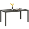 Outdoor Dining Table with Glass Top Aluminium Frame for Balcony, Patio, Grey