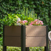 Elevated Raised Garden Bed with Storage Shelf Wood Look Planter Garden Pot Boxes