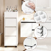 Slim Bathroom Floor Cabinet Storage Unit Tower with 3 Drawer & 4 Compartments