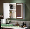 Wall Mounted LED Bathroom Mirror Cabinet with Shaver Socket Storage Cupboard