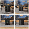 Extendable Round Dining Table 118(158) cm Kitchen Oval Dining Table with Storage