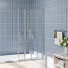 Shower Screen Over Bath Door Glass Enclosure Framed Fold Panel 800 mmx 1400 mm