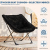 Folding Saucer Foldable Moon Chair Camping Outdoor Soft Padded Seat No Assembly
