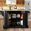 Mobile Kitchen Island Cart w/ Drawers, Adjustable Worktop, Storage Cabinet Black