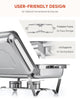 WILPREP Chafer Chafing Dish 2-Pack 9L Set Stainless Steel Bain Marie Food Warmer