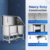 50" Dog Grooming Bath Tub 176lbs Load Capacity S-Trap Drainage Stainless Steel
