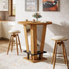 Round Bar Table, 39.4" H High Top Cocktail Bistro Pub Table with Metal Footrest