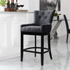 1/2X Linen Bar Stools High Counter Breakfast Chair Kitchen Pub Restaurant Wooden