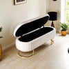 Teddy Velvet Upholstered Bench Bed End Window Seat Ottoman Storage Stool Bedroom