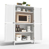 Kitchen Pantry Cupboard Freestanding Tall Storage Cabinet With 4 Door &4 Shelves