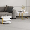 Set of 2 Nesting Coffee Tables Round Stacking Sofa Side Tables for Living Room