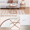Set of 2 Modern Space Saving Side Table Stackable Round End Table W/Mirrored Top