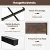 Double Bed Frame Industrial Metal Platform Bed with Headboard and Footboard