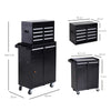 2 in 1 Metal Tool Cabinet Cart Storage Box Cabinet w/ 5 Drawers Pegboard Chest