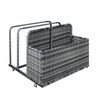 Outdoor Pool Float Storage Box with Wheels, PE Rattan Organizer for Patio & Pool
