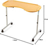 Curved Over Bed & Chair Table Adjustable Height & Width with Lockable Castors
