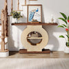 Console Table with Storage, Entryway Sofa Table with Circle Base for Hallway