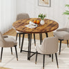 47 Inch Dining Table Round Kitchen Table for 4-6 People-Brown