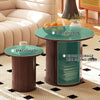 40CM/60CM Coffee Table Round Wood Side Table Sets With Hidden Storage Walnut