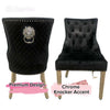 Set of 2/4/6/8 Dining Chairs, Plush Velvet Tufted Bentley Chairs and Studded