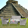 Garden Rattan Furniture 4 Piece Set Table Chairs Sofa Wicker Outdoor Patio Set