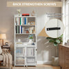 2in1 Bookshelf Desk with Storage Shelf Metal Bookcase Floor Standing Office Desk