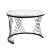 Round Nesting Coffee Table Set of 2 End Table Center Table with Storage Drawers