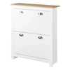 Narrow Shoe Cabinet Hallway Modern Cupboard Storage Flip Drawer Doors Shelf Unit