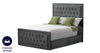 DFS Kaelyn Granite Grey Velvet King Size 4 Drawer Storage Bedframe RRP £899