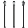 Outdoor Floor Lamps 3pcs Black 120 cm Stainless Steel
