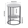 2Tier Round Side Table Marble Top Coffee Table Bedroom Nightstand Indoor Outdoor