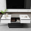 LED Extendable Coffee Table Wooden 2 Hidden Storage Modern Living Room Hzxoerrrx