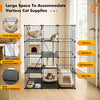 4 Tier Cat Cage Indoor Large Cats Enclosure w/ Hammock Ladders Doors Detachable
