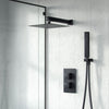 Concealed Thermostatic Shower Mixer Square Chrome Bathroom Twin Head Valve Set